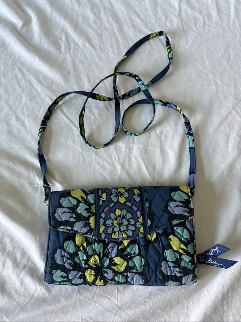 Vera Bradley Navy Floral Quilted Crossbody